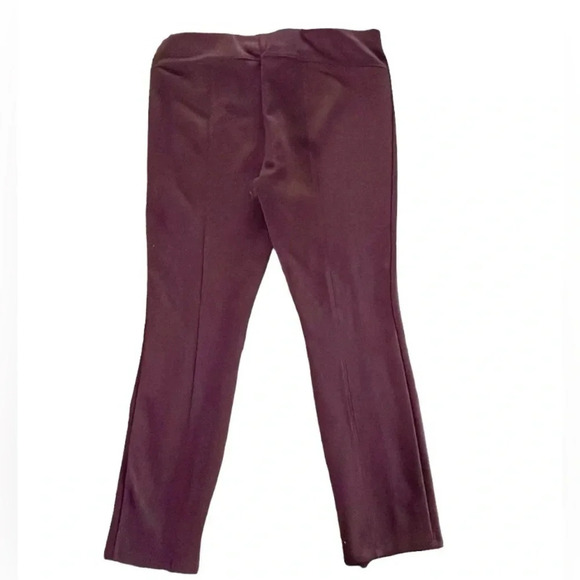 Anthropologie faux suede leggings Maroon Burgundy Ankle zip Size 32 Pull on - Picture 3 of 11